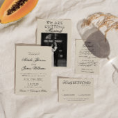 Klassieke Oude Rijke Retro Foto QR Code Trouwdag Kaart