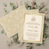 Moslimmoslim van Cream en Gold Damask RSVP Kaartje (Personaliseer deze collectie van deze onafhankelijke maker. Test)