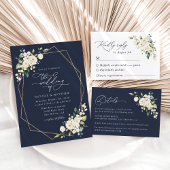 Witte bloemen, crèmebloemen, bruiloft die goed wen informatiekaartje