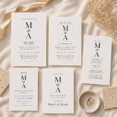 Bewerkbaar Monogram Minimaal Luxe Details Kaart