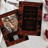 Rustieke Herfst All in One Wedding Nodig QR-code u All In One Uitnodiging