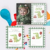 Croc Party | Schattigee krokodil eerste verjaardag Kaart