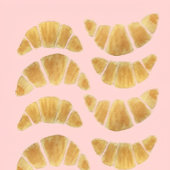 Aquarel Roos Croissant Uitnodiging