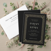 Elegante omzoomde Enclosure kaart Art Deco (Personaliseer deze collectie van deze onafhankelijke maker. Test)