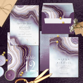 Kristal Agate Wedding Table Number Amethyst ID825 Kaart