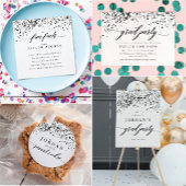 Chic Script Black Confetti Graduation Blikjeskoeler