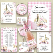 Cupcake of Cava Delicate Roze Bloemen Vrijgezellen Kaart