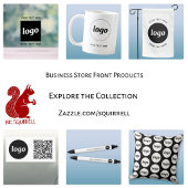 Eenvoudige Logo en Tekst Business QR Code Zwart Spandoek