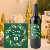 Custom Business Logo Groene Kerstkrans Kartonnen Onderzetters