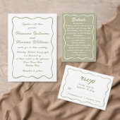 Aangepaste Olijf Groene Hand Getrokken Naam Datum  Uitnodigingen Wikkel (Personaliseer de collectie van deze zelfstandige maker.)