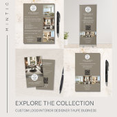 Moderne aangepaste Logo Taupe professionele zaken Flyer