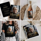 80e verjaardag 3-foto zwart wit script juichen blikjeskoeler