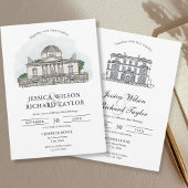 Elegante Hand Getrokken Huwelijk Monogram Crest Servet