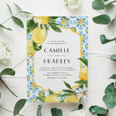 Chic Waterverf Lemon Mediterranean Summer Wedding Acryl Uitnodigingen