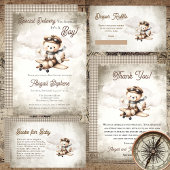 Vliegtuig Teddy Bear Douche Luier Raffle Teken Poster