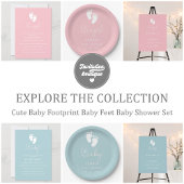Het is een meisje Baby voetafdruk Schattige roze B Papieren Bordje