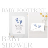 Minimalistisch Baby shower met blauwe voetafdruk Blikjeskoeler