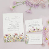 Paarse Baby in bloei bloemenwilde bloem Baby showe Servet