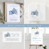 Blue Baby Booties Baby shower Book Request Informatiekaartje