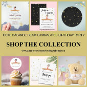 Elegant Gold Gymnast op Beam Eat Cake Party Papieren Bordje