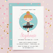 Schattige Ballerina in Zwart Jurk Kids Verjaardags Spandoek