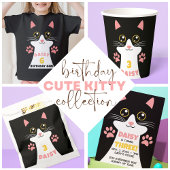 Schattige Kitty Cat Kind's Verjaardagsfeest Servet