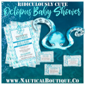 Turkoois Blauwe Octopus Baby Shower Zeeleven Het i Uitnodiging Briefkaart