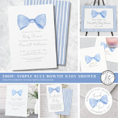 Eenvoudig blauw boog Baby shower Kaart