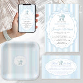 Blue Stroller Baby Boy Shower Table Numbers Plaatskaartje