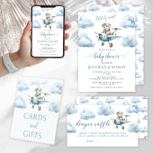 Schattige vliegtuig teddybeer baby shower papier b papieren bordje