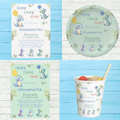 Schattige Blauw Baby Boy Dinosaurus 1e Verjaardags Papieren Bekers