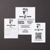 Schattigee bruid en bruidegom Flat Wedding Place C Plaatskaartje (Personaliseer de collectie van deze zelfstandige maker.)