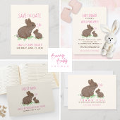 Schattige Bunnies Hearts Boy Baby shower Dank u Bedankkaart