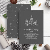 Schattige krijt kerstbomen zwart wit briefkaart