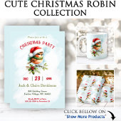 Schattigee Robin in Santa Hat Classic Christmas Kartonnen Onderzetters