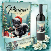 Schattigee Christmas Skunk Cartoon Pokerkaarten