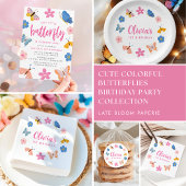 Schattigee kleurrijke vlinders verjaardagsfeestje servet