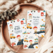 Schattigee kleurrijke auto's jongen Baby shower Kaart