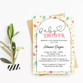 Leuk Kleurrijk Harten Baby shower Kaart