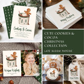 Cute Cookies en cacaofoto Feestdagenkaart