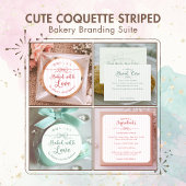 Mintgroene Coquette Gestreepte Ingredienten Produc Vierkante Sticker