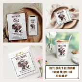 Cute Crazy elephant Farm Theme 1st Birthday Spandoek