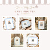 Cute Denim Teddybeer Baby Shower Kaart