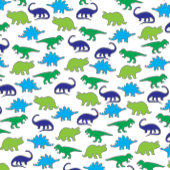 Cute Dinosaur Baby shower Dino Blue en Green Boy Spandoek