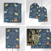 Schattigee Dinosaurus Kaarten en Geschenken Feestb Poster