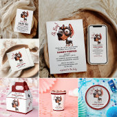 Schattigee hondenkarikaturen Baby shower Boy Informatiekaartje