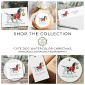 Gepersonaliseerde hond Waterverf Kerst Vierkante Sticker