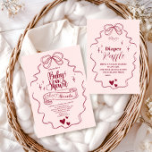 Schattigee Doodle Hand getrokken boog Baby shower Kaart