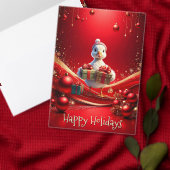Cute Duck Christmas Holiday Card Feestdagenkaart (Personaliseer de collectie van deze zelfstandige maker.)