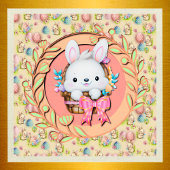 Schattige paashaas zitten in de mand medium cadeauzakje